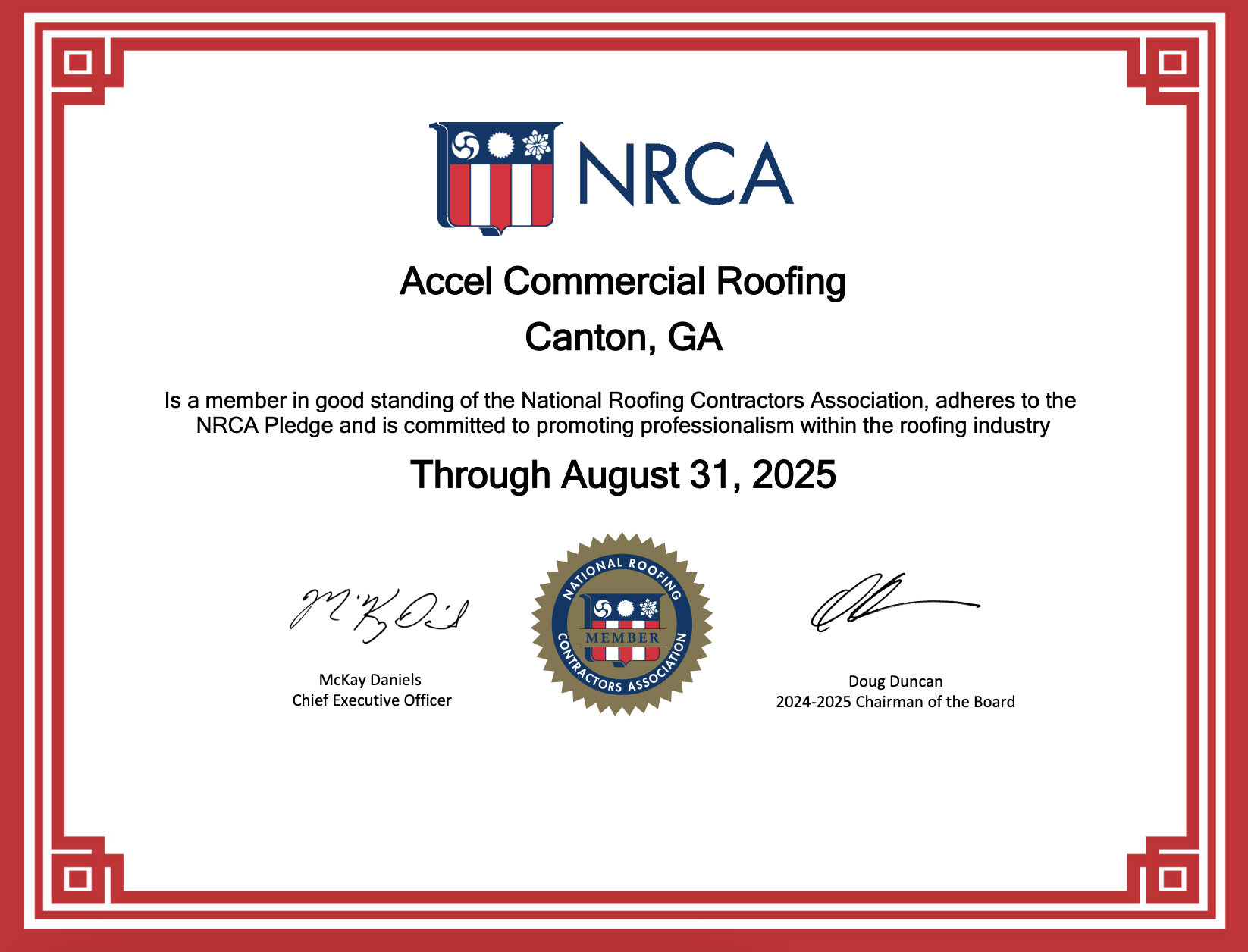 NRCA membership certification
